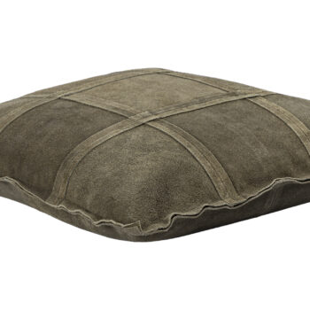cobie green suede leather cushion square s (set of 2)