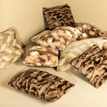 kathleen cream artificial fur cushion rectangle (set of 4)