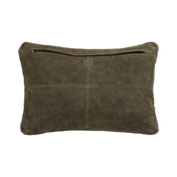 suky green suede leather cushion rectangle s (set of 2)
