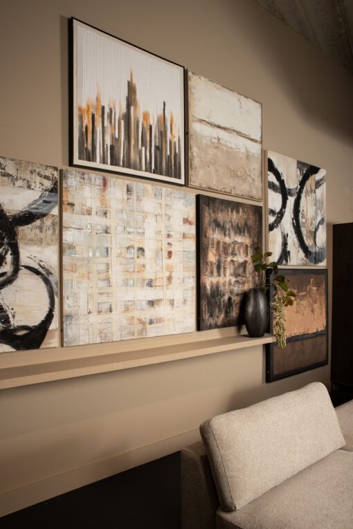 jor black canvas circle painted wall panel square
