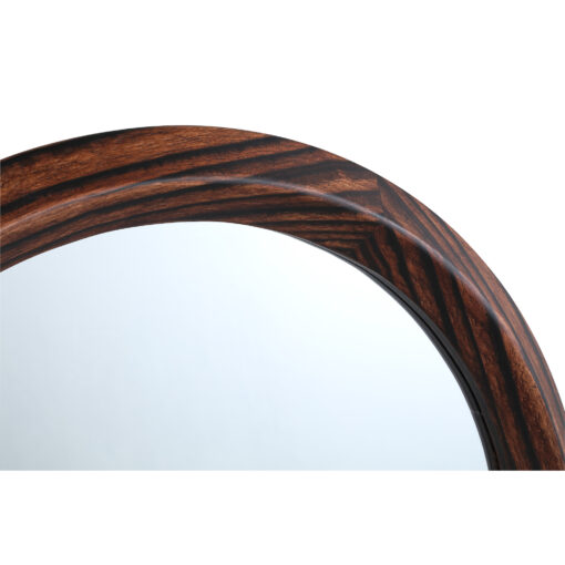 nibbi brown wooden veneer mirror twist round frame