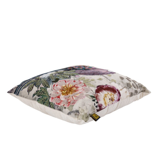 loralee green square cotton cushion peacock (set of 4)