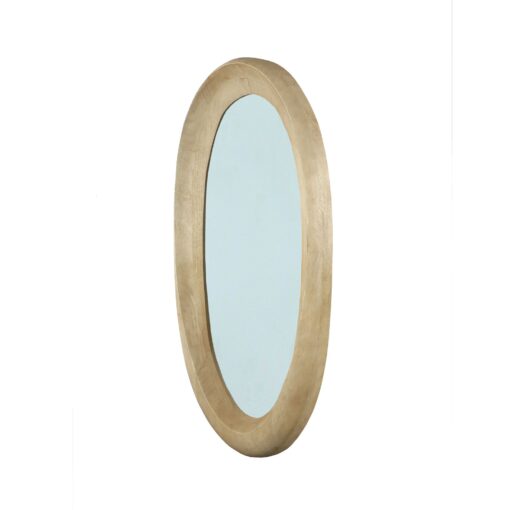 noam natural mango wood oval mirror