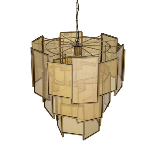 loucas brass lustre glass hanging lamp layers l