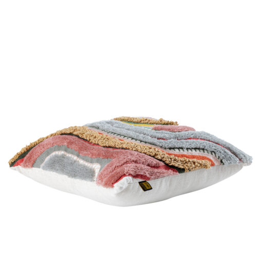 sephora pink square embroidery cushion with lines (set of 2)