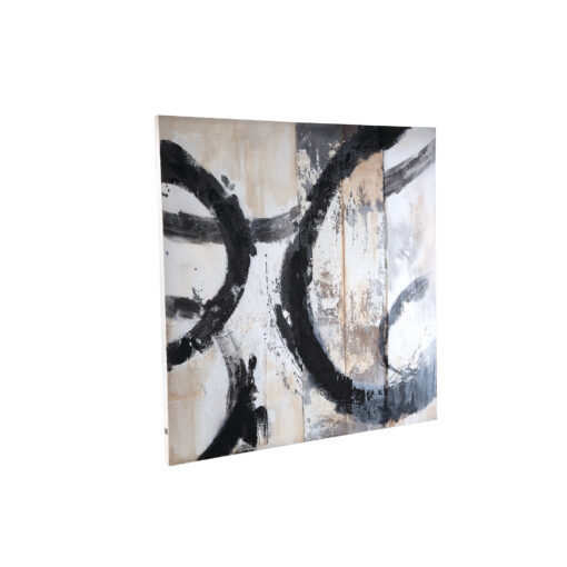 jor black canvas circle painted wall panel square