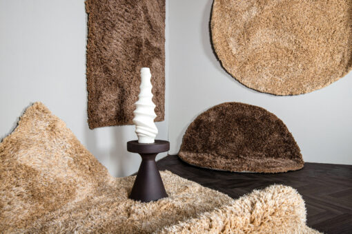 jups beige fabric handwoven carpet round s