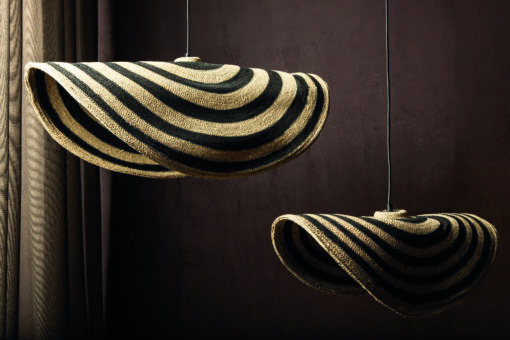 loulou natural seagrass wavy hanging lamp l