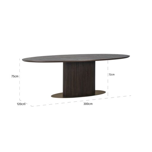 - Eettafel Luxor brown oval 300