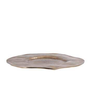 linke browngold aluminum wavy organic plate l