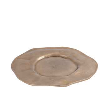 linke browngold aluminum wavy organic plate l