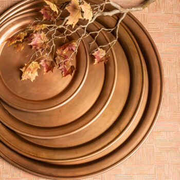 aspyn copper iron round bowl with border l