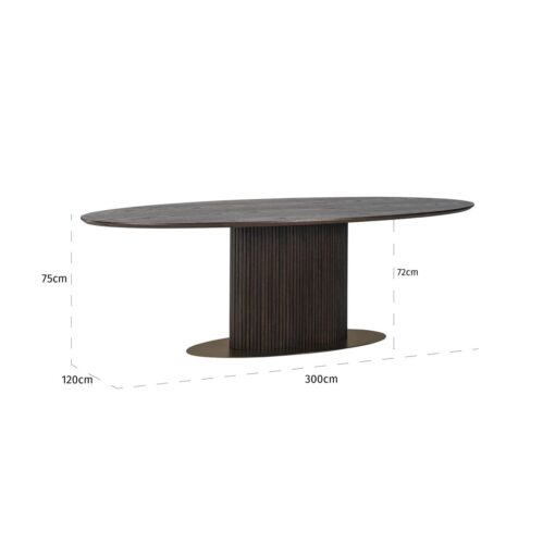 - Eettafel Luxor brown oval 300