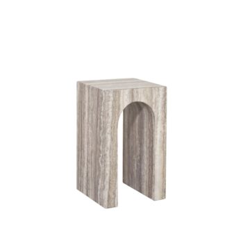 - Bijzettafel Dulce grey faux travertine