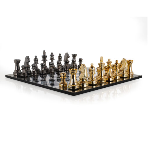 - Decoratief spel Saray black/gold chessboard