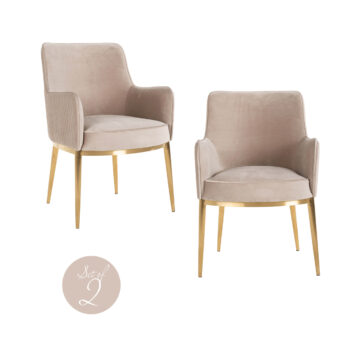 - Eetkamerstoel Breeze khaki velvet fire retardant (Set of 2)