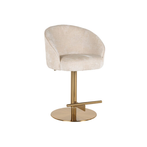 - Barstoel Zabi white chenille swivel