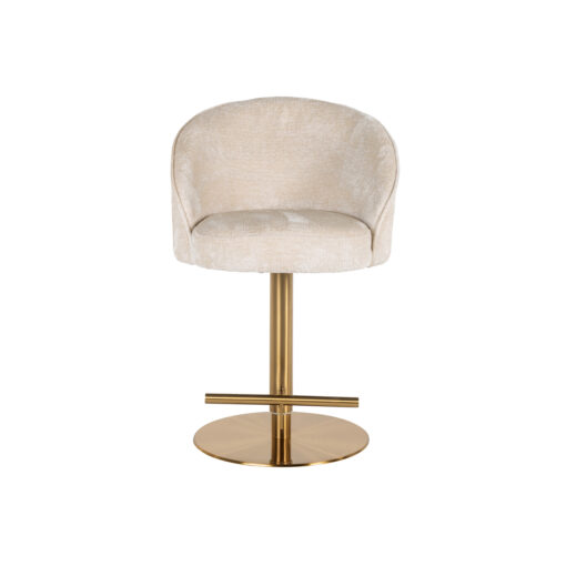 - Barstoel Zabi white chenille swivel