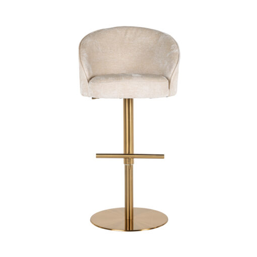 - Barstoel Zabi white chenille swivel