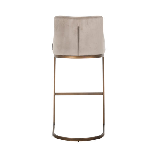 - Barstoel Bolton khaki velvet brushed gold fire retardant (Set of 2)