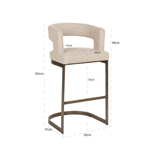 Richmond Interiors - Barstoel Ellis biscotti - Afbeelding 25