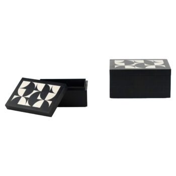 - Opbergdoos Rae black/white (Set of 2)