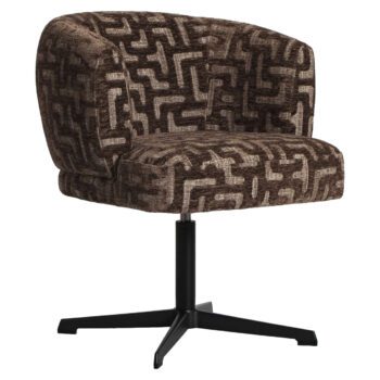 - Eetkamerstoel Dinan brown labyrinth fire retardant - swivel