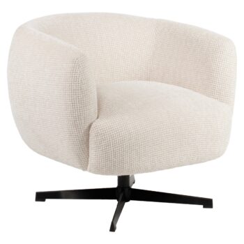 - Lounge stoel Estelle beige blockweave swivel