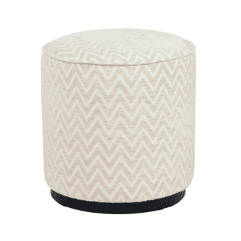 - Poef & Voetenbank Lexie beige chevron 45Ø
