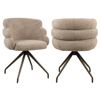 - Eetkamerstoel Kayla mocca boldweave swivel