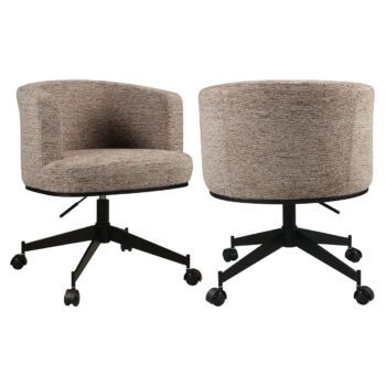 - Eetkamerstoel Rochenne mocca linear swivel on wheels